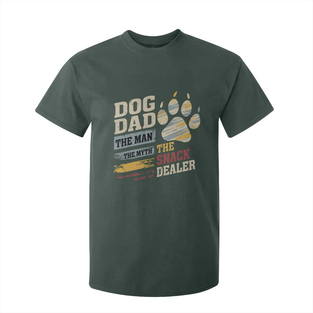 Funny Dog Dad The Man The Myth The Snack Dealer T Shirt For Kid Fur Dad Fathers Day TS11 Dark Forest Green Print Your Wear