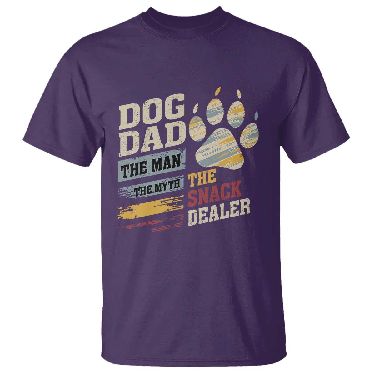 Funny Dog Dad The Man The Myth The Snack Dealer T Shirt Fur Dad Fathers Day TS11 Purple Print Your Wear
