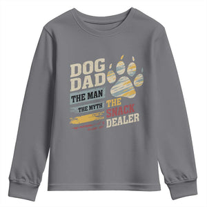 Funny Dog Dad The Man The Myth The Snack Dealer Youth Sweatshirt Fur Dad Fathers Day TS11 Charcoal Print Your Wear