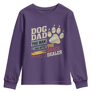 Funny Dog Dad The Man The Myth The Snack Dealer Youth Sweatshirt Fur Dad Fathers Day TS11 Purple Print Your Wear