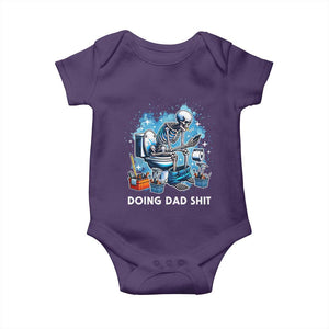 Funny Doing Dad Shit Baby Onesie Skeleton Toilet Dad Jokes Father's Day TS11 Purple Print Your Wear