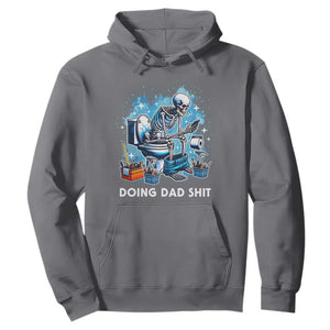 Funny Doing Dad Shit Hoodie Skeleton Toilet Dad Jokes Father's Day TS11 Charcoal Print Your Wear