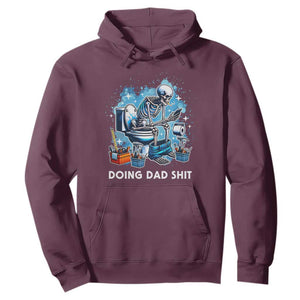 Funny Doing Dad Shit Hoodie Skeleton Toilet Dad Jokes Father's Day TS11 Maroon Print Your Wear