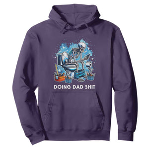 Funny Doing Dad Shit Hoodie Skeleton Toilet Dad Jokes Father's Day TS11 Purple Print Your Wear