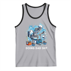 Funny Doing Dad Shit Tank Top Skeleton Toilet Dad Jokes Father's Day TS11 Athletic Heather Black Print Your Wear