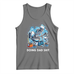 Funny Doing Dad Shit Tank Top Skeleton Toilet Dad Jokes Father's Day TS11 Black Heather Print Your Wear