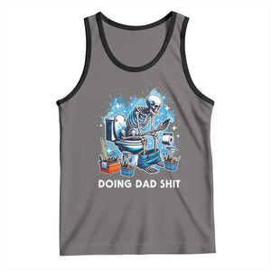 Funny Doing Dad Shit Tank Top Skeleton Toilet Dad Jokes Father's Day TS11 Deep Heather Black Print Your Wear