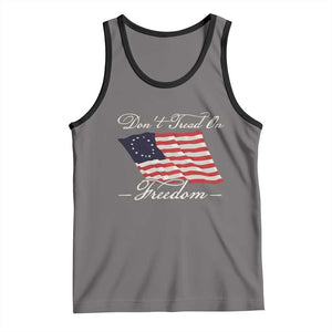 Funny Dont Tread On Freedom Tank Top Patriotic 4th Of July Vintage Betsy Ross Flag TS11 Deep Heather Black Print Your Wear