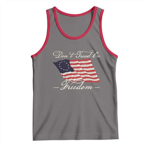 Funny Dont Tread On Freedom Tank Top Patriotic 4th Of July Vintage Betsy Ross Flag TS11 Deep Heather Red Print Your Wear