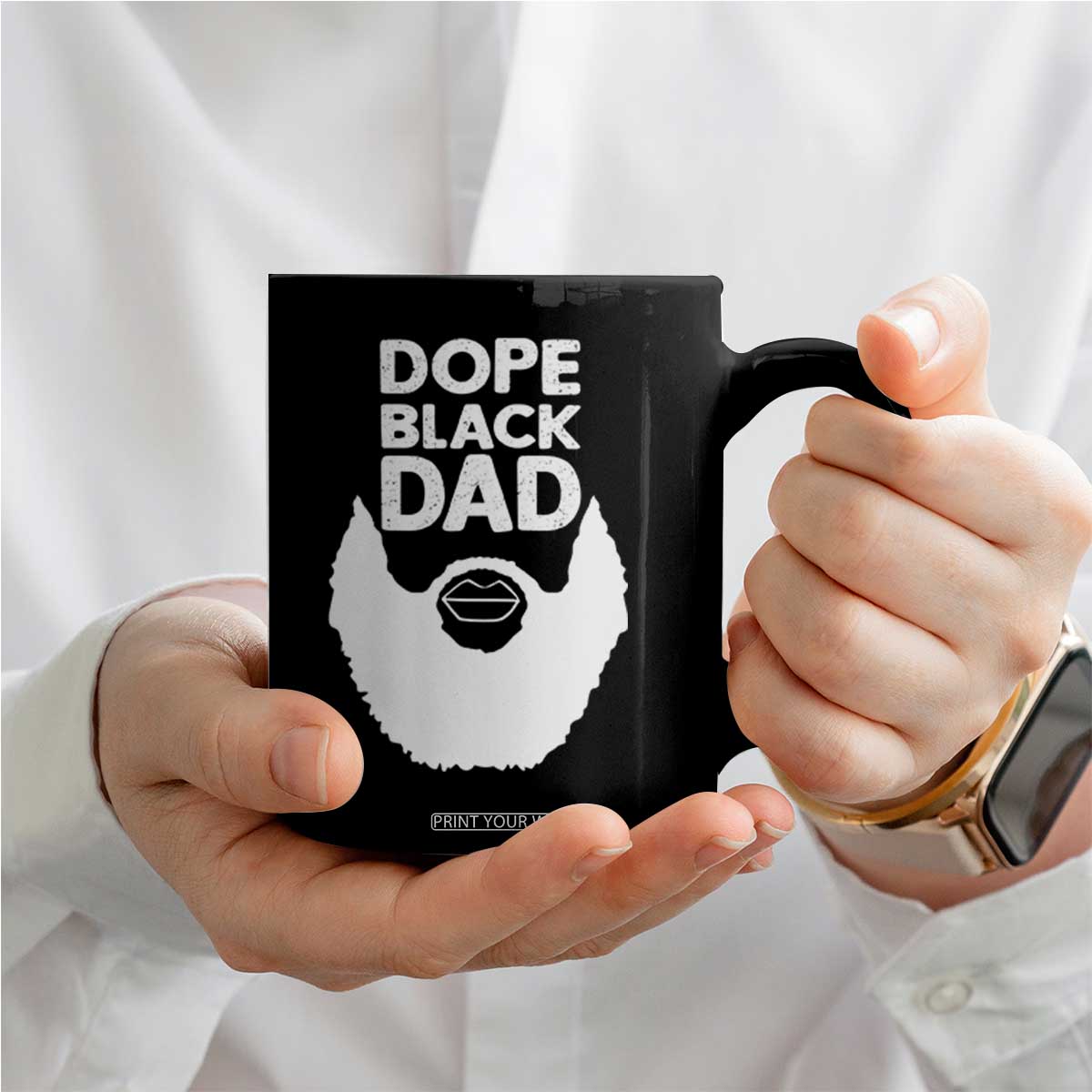 Funny Dope Black Dad Coffee Mug Father's Day Juneteenth History Month TS11 Print Your Wear