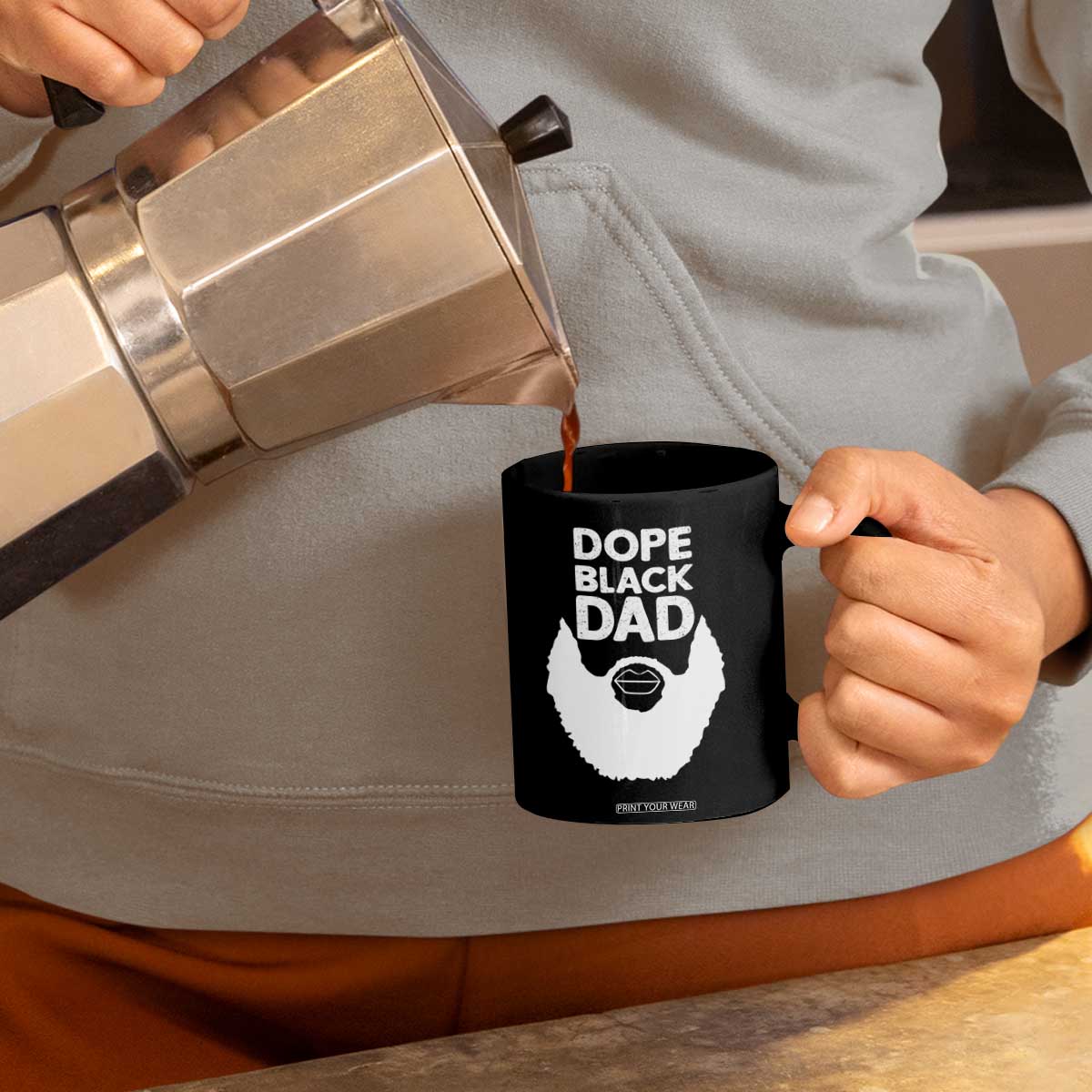 Funny Dope Black Dad Coffee Mug Father's Day Juneteenth History Month TS11 Print Your Wear