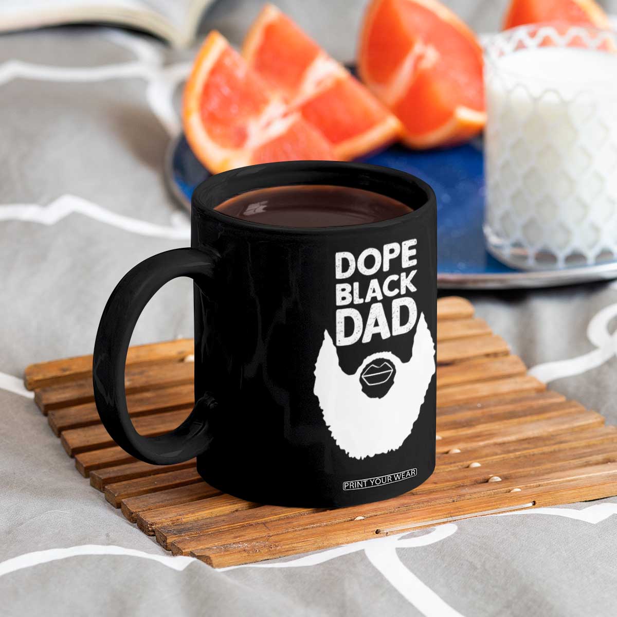Funny Dope Black Dad Coffee Mug Father's Day Juneteenth History Month TS11 Print Your Wear