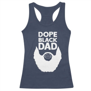 Funny Dope Black Dad Racerback Tank Top Father's Day Juneteenth History Month TS11 Navy Print Your Wear
