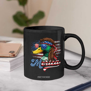 Funny Duck Merica Coffee Mug 4th Of July American Flag Patriotic Hunting TS11 Print Your Wear