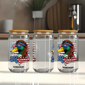 Funny Duck Merica Glass Can 4th Of July American Flag Patriotic Hunting TS11 Print Your Wear