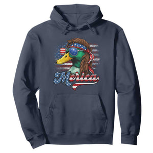 Funny Duck Merica Hoodie 4th Of July American Flag Patriotic Hunting TS11 Navy Print Your Wear