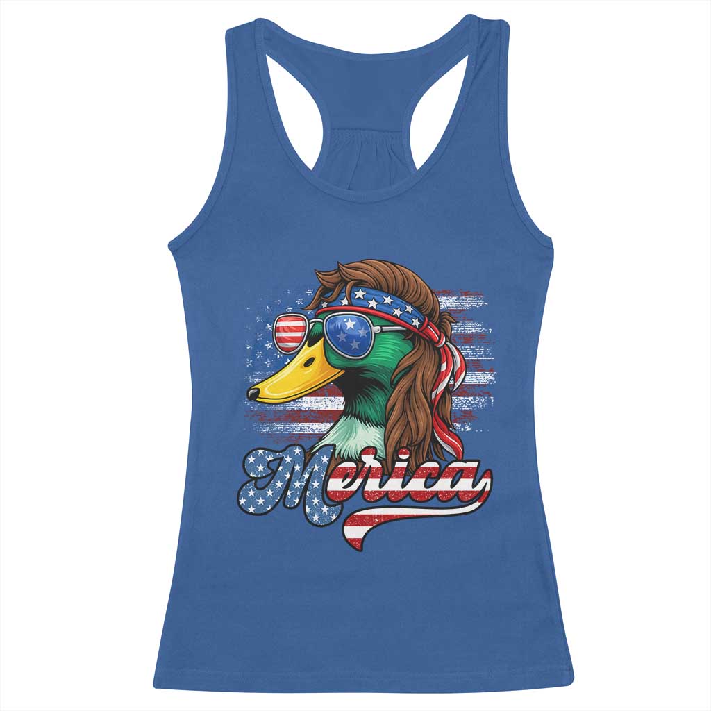 Funny Duck Merica Racerback Tank Top 4th Of July American Flag Patriotic Hunting TS11 Royal Blue Print Your Wear