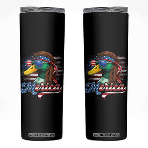 Funny Duck Merica Skinny Tumbler 4th Of July American Flag Patriotic Hunting TS11 Black Print Your Wear