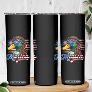 Funny Duck Merica Skinny Tumbler 4th Of July American Flag Patriotic Hunting TS11 Print Your Wear
