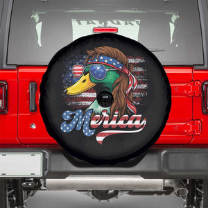Funny Duck Merica Spare Tire Cover 4th Of July American Flag Patriotic Hunting TS11 Black Print Your Wear