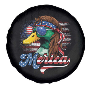Funny Duck Merica Spare Tire Cover 4th Of July American Flag Patriotic Hunting TS11 Print Your Wear