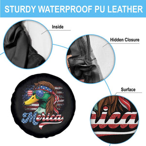 Funny Duck Merica Spare Tire Cover 4th Of July American Flag Patriotic Hunting TS11 Print Your Wear