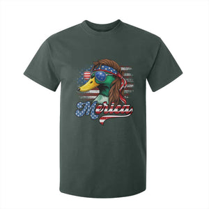 Funny Duck Merica T Shirt For Kid 4th Of July American Flag Patriotic Hunting TS11 Dark Forest Green Print Your Wear
