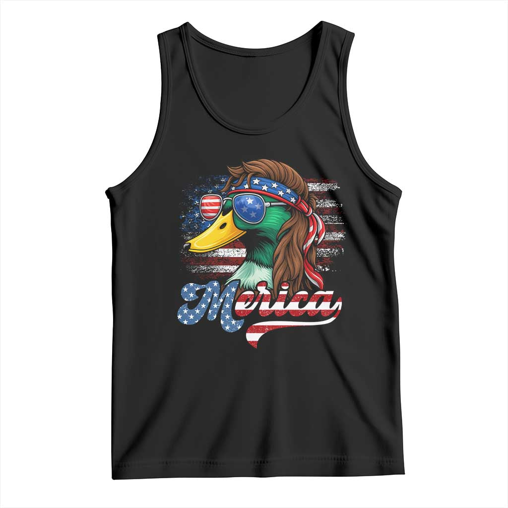 Funny Duck Merica Tank Top 4th Of July American Flag Patriotic Hunting TS11 Black Print Your Wear