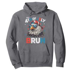 Funny Eagle It's 4th Of July Bruh Hoodie Patriotic Bald Eagle American Flag TS11 Charcoal Print Your Wear