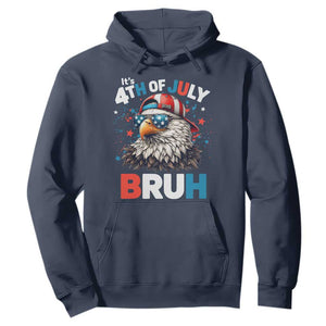 Funny Eagle It's 4th Of July Bruh Hoodie Patriotic Bald Eagle American Flag TS11 Navy Print Your Wear