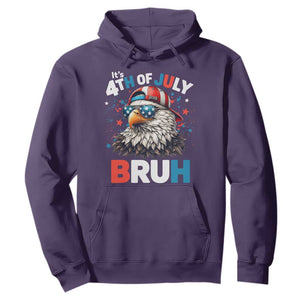 Funny Eagle It's 4th Of July Bruh Hoodie Patriotic Bald Eagle American Flag TS11 Purple Print Your Wear