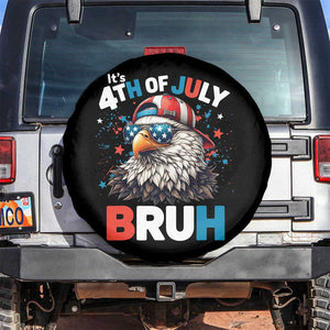 Funny Eagle It's 4th Of July Bruh Spare Tire Cover Patriotic Bald Eagle American Flag TS11 No hole Black Print Your Wear