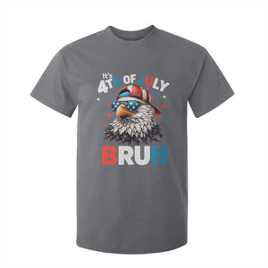 Funny Eagle It's 4th Of July Bruh T Shirt For Kid Patriotic Bald Eagle American Flag TS11 Charcoal Print Your Wear