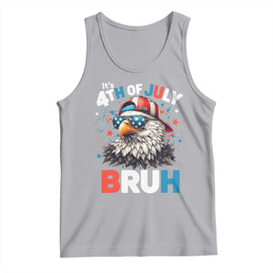 Funny Eagle It's 4th Of July Bruh Tank Top Patriotic Bald Eagle American Flag TS11 Athletic Heather Print Your Wear