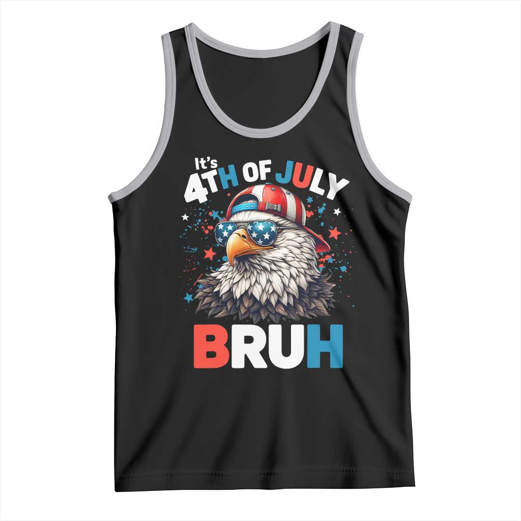 Funny Eagle It's 4th Of July Bruh Tank Top Patriotic Bald Eagle American Flag TS11 Black Athletic Heather Print Your Wear