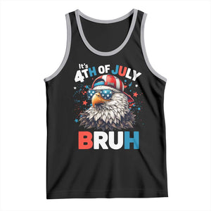 Funny Eagle It's 4th Of July Bruh Tank Top Patriotic Bald Eagle American Flag TS11 Black Athletic Heather Print Your Wear