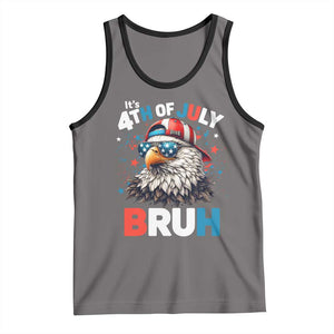 Funny Eagle It's 4th Of July Bruh Tank Top Patriotic Bald Eagle American Flag TS11 Deep Heather Black Print Your Wear