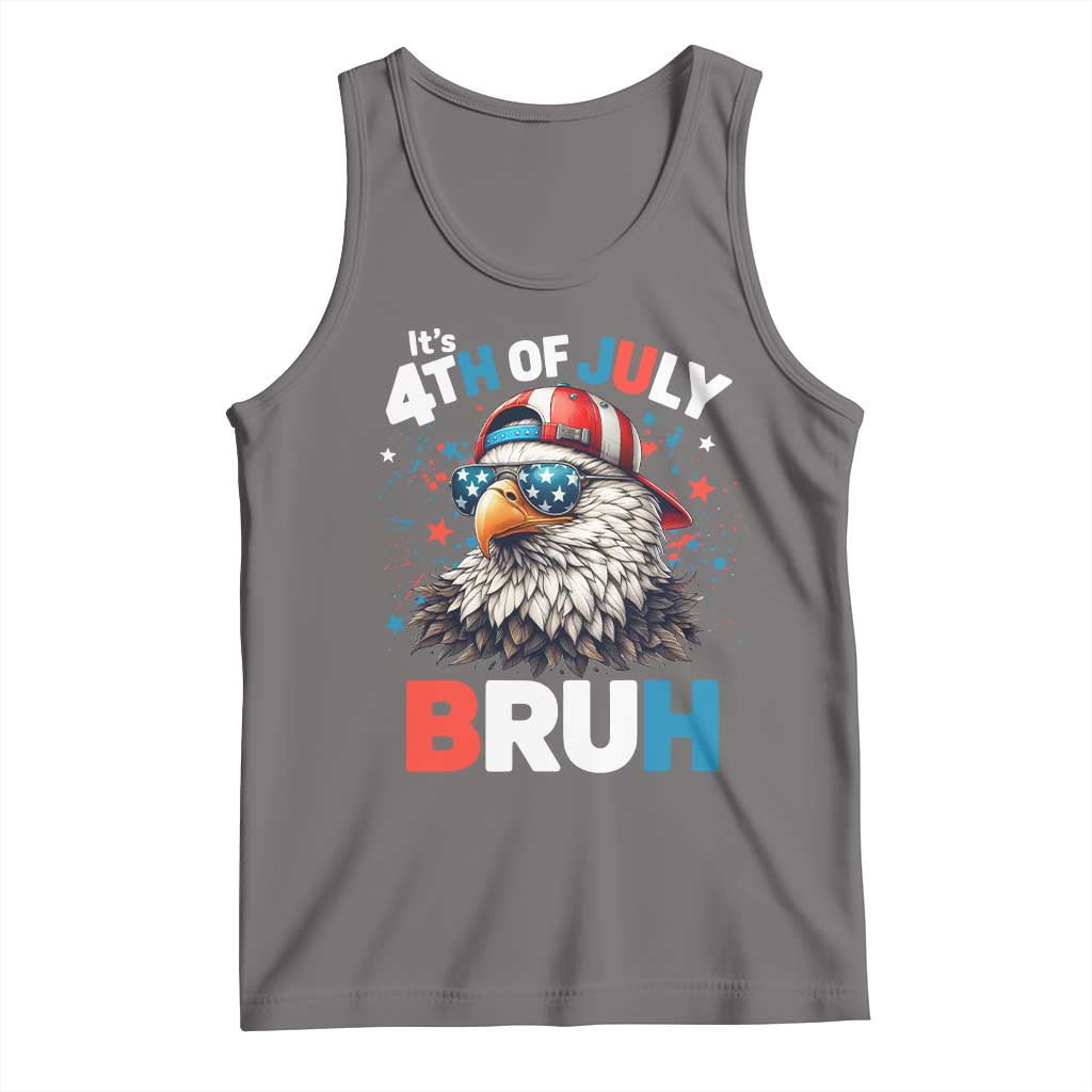 Funny Eagle It's 4th Of July Bruh Tank Top Patriotic Bald Eagle American Flag TS11 Deep Heather Print Your Wear