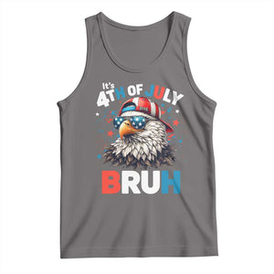 Funny Eagle It's 4th Of July Bruh Tank Top Patriotic Bald Eagle American Flag TS11 Deep Heather Print Your Wear