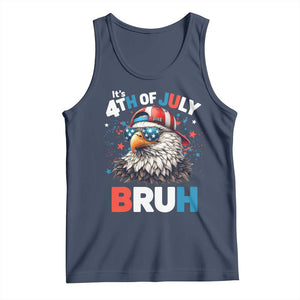 Funny Eagle It's 4th Of July Bruh Tank Top Patriotic Bald Eagle American Flag TS11 Navy Print Your Wear