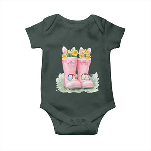 Funny Easter Day Gardening Baby Onesie Gardener Boots Bunny Ears Colorful Eggs TS11 Print Your Wear