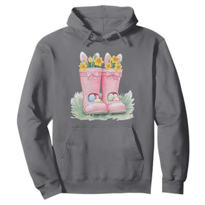 Funny Easter Day Gardening Hoodie Gardener Boots Bunny Ears Colorful Eggs TS11 Charcoal Print Your Wear