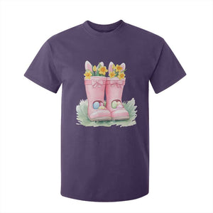 Funny Easter Day Gardening T Shirt For Kid Gardener Boots Bunny Ears Colorful Eggs TS11 Purple Print Your Wear