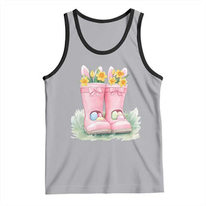 Funny Easter Day Gardening Tank Top Gardener Boots Bunny Ears Colorful Eggs TS11 Athletic Heather Black Print Your Wear