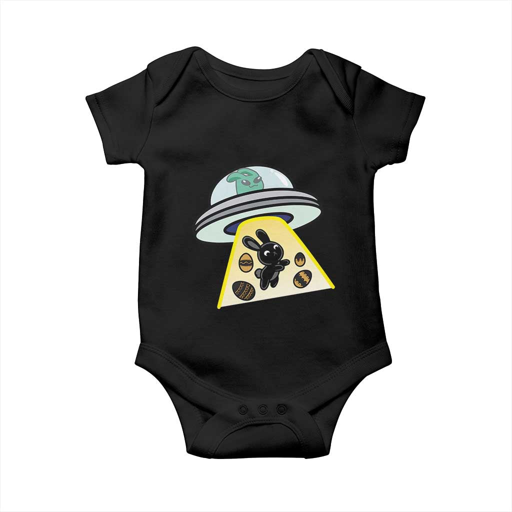 Funny Easter Day UFO Alien Bunny Baby Onesie TS11 Black Print Your Wear