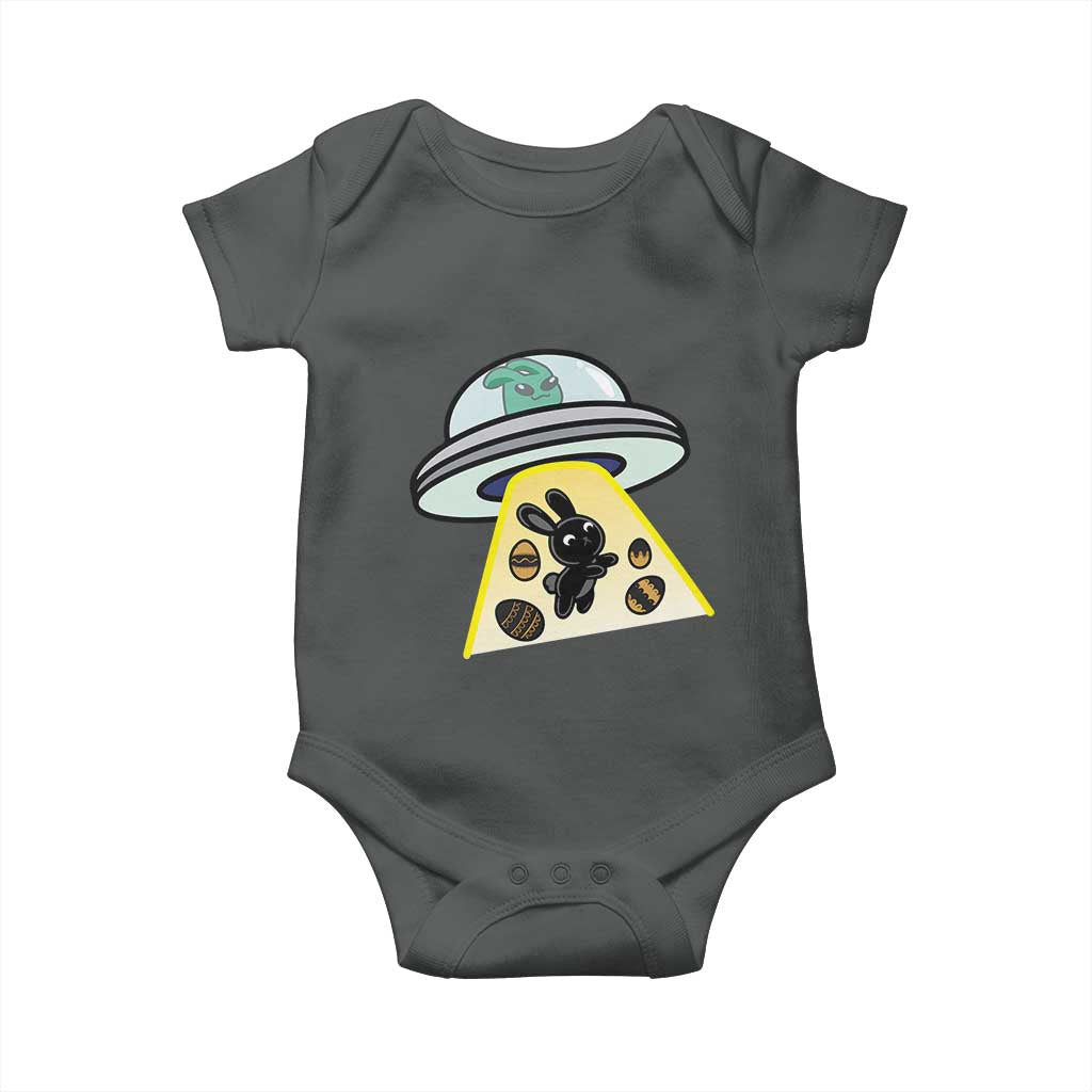 Funny Easter Day UFO Alien Bunny Baby Onesie TS11 Dark Heather Print Your Wear