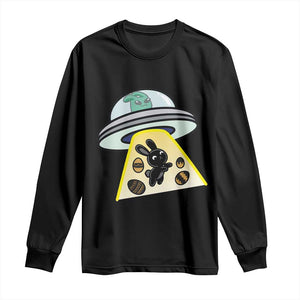 Funny Easter Day UFO Alien Bunny Long Sleeve Shirt TS11 Black Print Your Wear