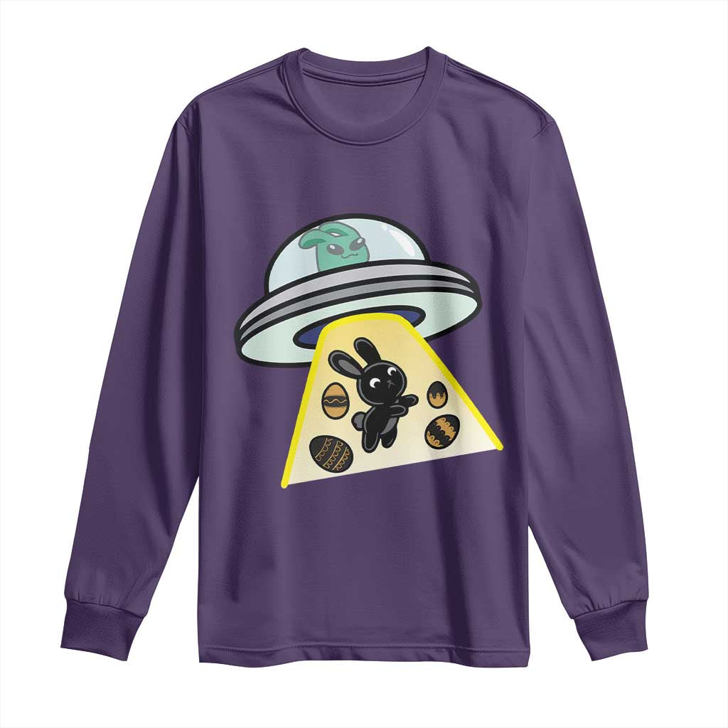 Funny Easter Day UFO Alien Bunny Long Sleeve Shirt TS11 Purple Print Your Wear
