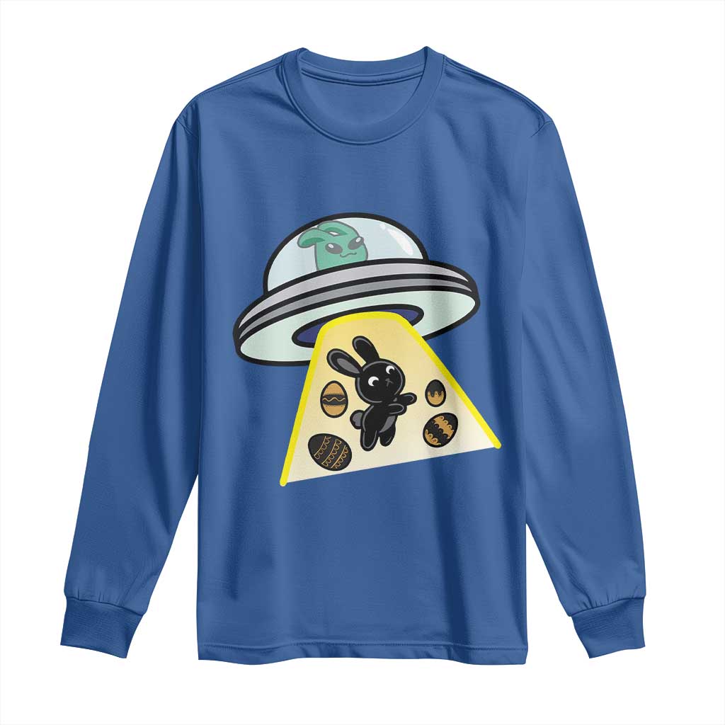 Funny Easter Day UFO Alien Bunny Long Sleeve Shirt TS11 Royal Blue Print Your Wear
