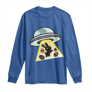 Funny Easter Day UFO Alien Bunny Long Sleeve Shirt TS11 Royal Blue Print Your Wear